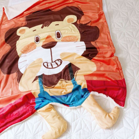 Lion Design Fleece-lining Blanket