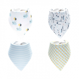 4-pack Geo Print Bibs Set