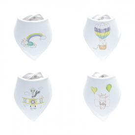 4-pack Rainbow Print Bibs Set