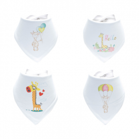 4-pack Animal Print Bibs Set