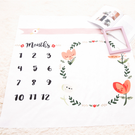 Floral Print Baby Milestone Blanket Photography Background Prop
