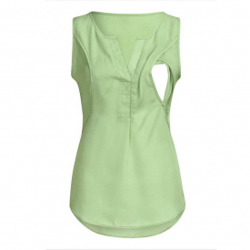 Stylish Solid Sleeveless Nursing Top