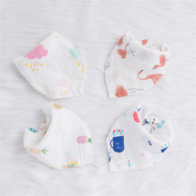 4-pack Flamingo Print Bibs Set