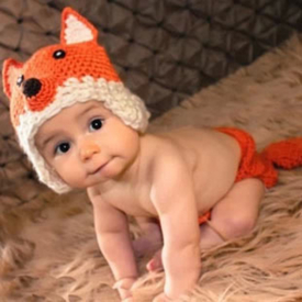 Fox Design Baby Photography Prop Shorts and Hat Set
