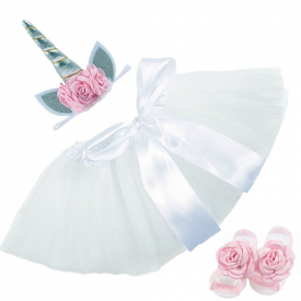 Unicorn Design Baby Photography Prop Tutu Skirt, Headband and Shoes Set