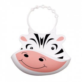 1-pack Cartoon Animal Design Silicone Bib