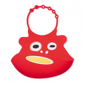 1-pack Cartoon Animal Design Silicone Bib