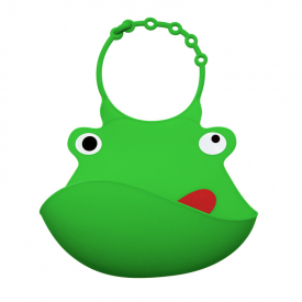 1-pack Cartoon Animal Design Silicone Bib