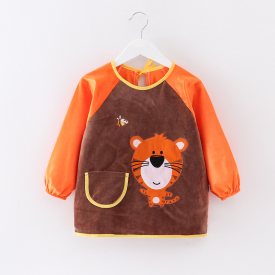 Waterproof Thicken Tiger Print Long-sleeve Baby Bib
