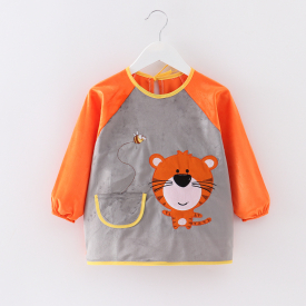 Waterproof Thicken Tiger Print Long-sleeve Baby Bib