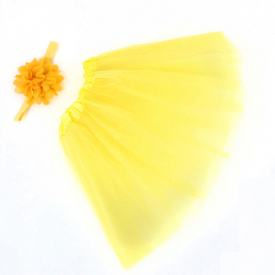 Floral Decor Baby Photography Prop Tutu Skirt and Headband Set