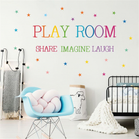 Colorful Play Room Letter Print Wall Sticker