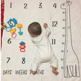 Giraffe Print Baby Milestone Photography Background Prop