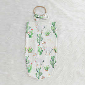 Cartoon Print Sleeping Bag and Headband Set