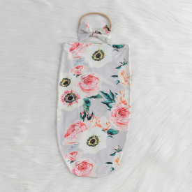 Floral Print Sleeping Bag and Headband Set