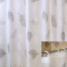 Leaves Print Waterproof Shower Curtain