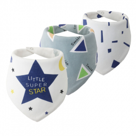 3-pack Waterproof Cartoon Letter Print Bibs Set