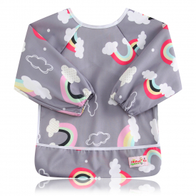 Waterproof Plant Striped Print Double Layer Baby Bib
