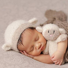 Newborn Baby Photography Prop Hat and Doll Set