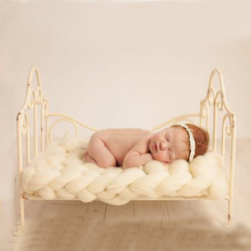 Newborn Baby Wool Knitted Blanket Photography Prop