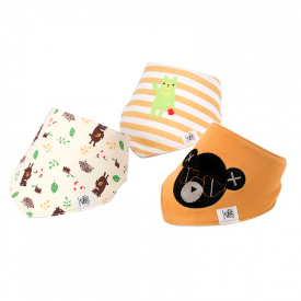 3-pack Cotton Cute Cartoon Design Bibs Set