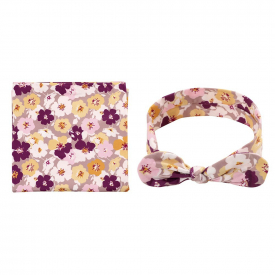 Rose Flower Print Baby Blanket Swaddle Headband Set