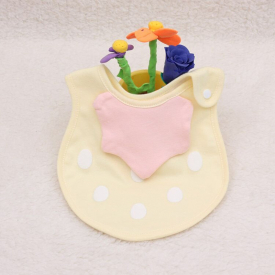 Baby / Toddler Lovely Applique Waterproof Striped Cotton Bib