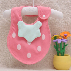 Baby / Toddler Lovely Applique Waterproof Striped Cotton Bib