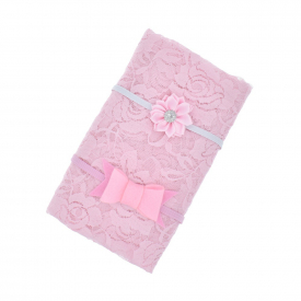 3-piece Lace Floral Design Baby Photography Prop Wrap and Hairbnad Set