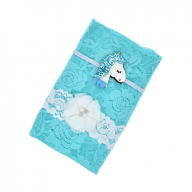 3-piece Lace Floral Design Baby Photography Prop Wrap and Hairbnad Set