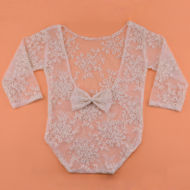 Lace Embroidery Design Baby Photography Prop Jumpsuit