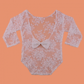 Lace Embroidery Design Baby Photography Prop Jumpsuit