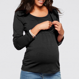 Maternity Nursing Solid Color Long-sleeve  T-shirt