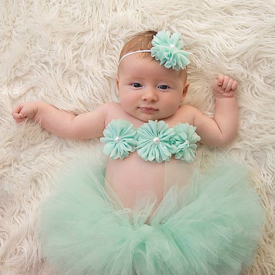 3-piece TuTu Design Baby Photography Prop Skirt Hairband and Wrapped Chest Set