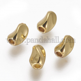 Brass Beads, Twist, Golden, 5x3x3mm, Hole: 1.2mm