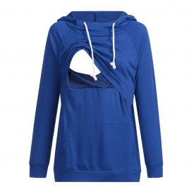 Casual Solid Long-sleeve Nursing Hoodie