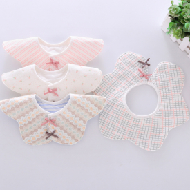 1-pcs Lovely Cartoon Striped Design Rotatable Baby Bibs Set