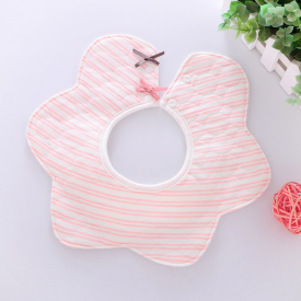 1-pcs Lovely Cartoon Striped Design Rotatable Baby Bibs Set