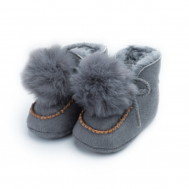 Baby / Toddler Girl Adorable Pompon Decor Solid Fleece-lining Warm Boots