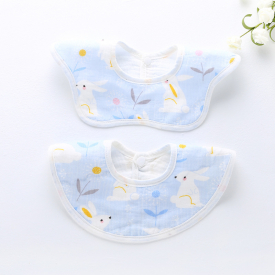 2-piece Cotton Cute Cartoon Waterproof Design Bibs Set