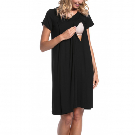 Solid Maternity Nursing Dress