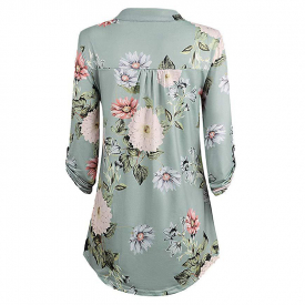 Sassy Floral Print Long-sleeve Nursing Top
