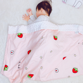 Animal Strawberry Print Cotton Baby Blanket