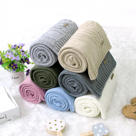 Solid Softness Knitting Cotton Baby Blanket