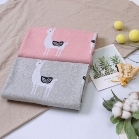 Alpaca Print Softness Knitting Cotton Baby Blanket