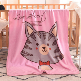 Animal Cartoon Print Softness Cotton Baby Blanket