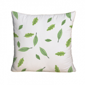 Freehand Sketch Leaves Suede Printed Pillowcase