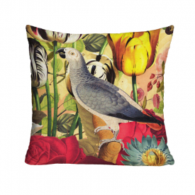 Birds Oil Painting Suede Printed Pillowcase