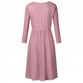 Casual Solid Long-sleeve Nursing Dress