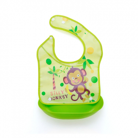 1-pack Baby Detachable Waterproof Cartoon Print Bib